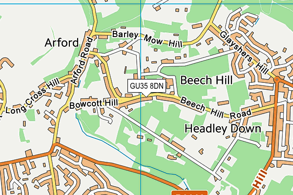 GU35 8DN map - OS VectorMap District (Ordnance Survey)