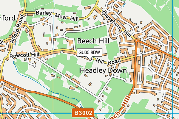 GU35 8DW map - OS VectorMap District (Ordnance Survey)