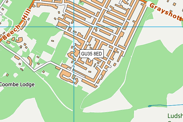 GU35 8ED map - OS VectorMap District (Ordnance Survey)