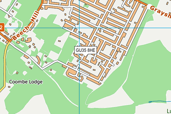 GU35 8HE map - OS VectorMap District (Ordnance Survey)