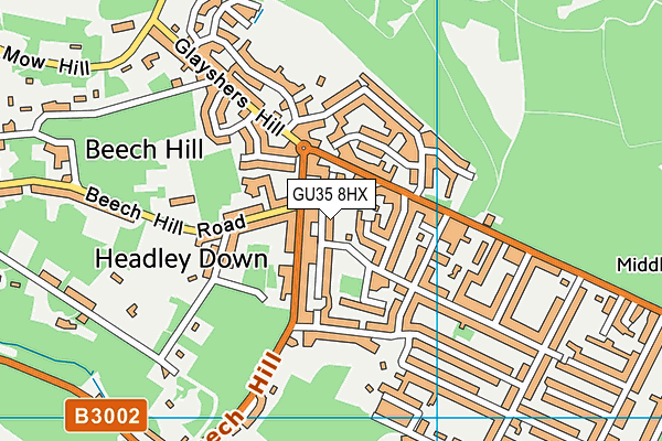 GU35 8HX map - OS VectorMap District (Ordnance Survey)