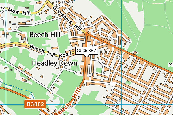 GU35 8HZ map - OS VectorMap District (Ordnance Survey)