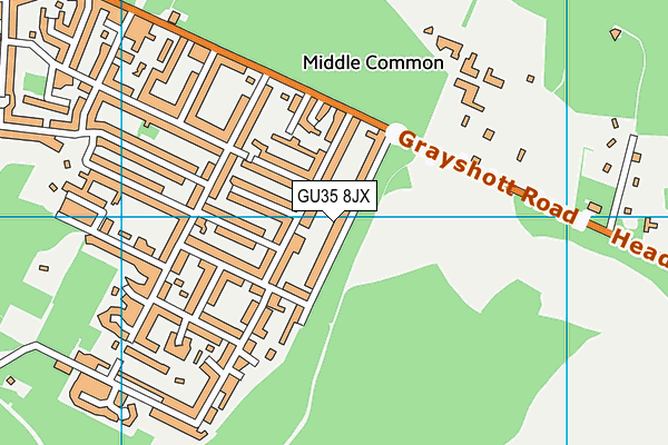 GU35 8JX map - OS VectorMap District (Ordnance Survey)