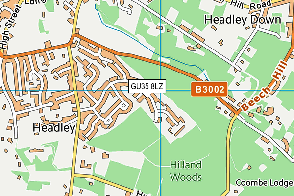 GU35 8LZ map - OS VectorMap District (Ordnance Survey)