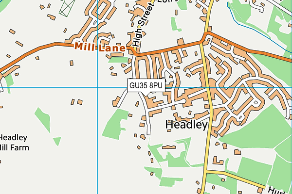 GU35 8PU map - OS VectorMap District (Ordnance Survey)