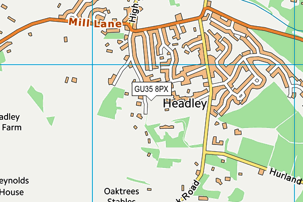 GU35 8PX map - OS VectorMap District (Ordnance Survey)