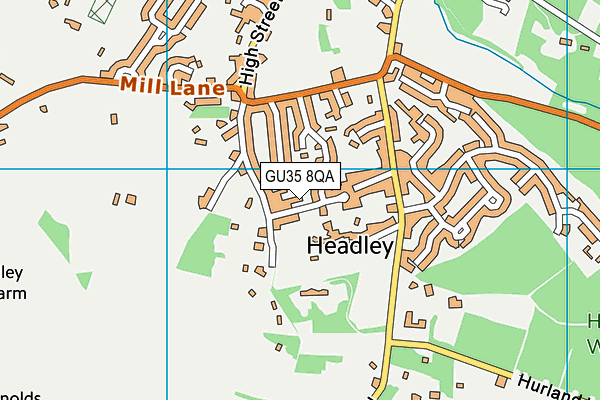 GU35 8QA map - OS VectorMap District (Ordnance Survey)