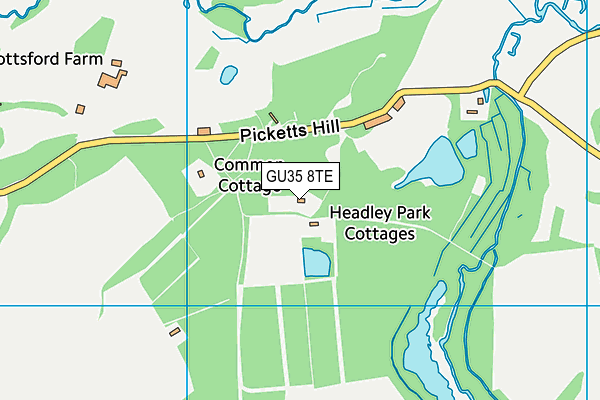 GU35 8TE map - OS VectorMap District (Ordnance Survey)