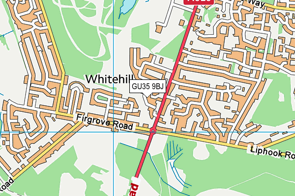 GU35 9BJ map - OS VectorMap District (Ordnance Survey)