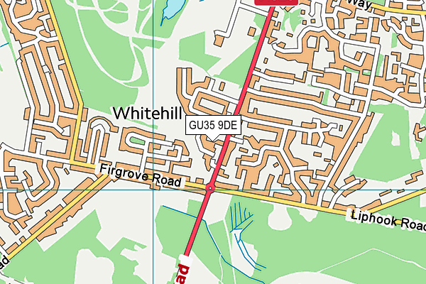 GU35 9DE map - OS VectorMap District (Ordnance Survey)