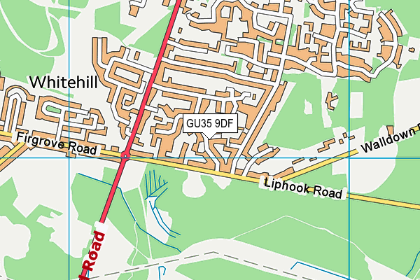 GU35 9DF map - OS VectorMap District (Ordnance Survey)