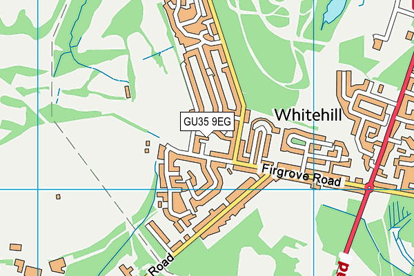 GU35 9EG map - OS VectorMap District (Ordnance Survey)