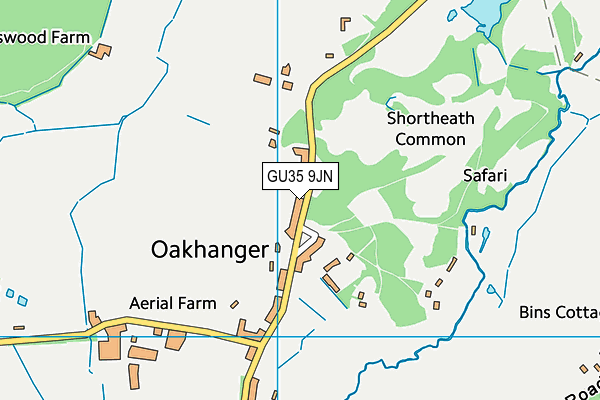 GU35 9JN map - OS VectorMap District (Ordnance Survey)