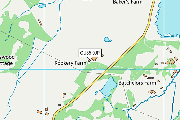 GU35 9JP map - OS VectorMap District (Ordnance Survey)