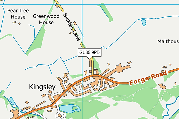 Kingsley Sports Club map (GU35 9PD) - OS VectorMap District (Ordnance Survey)