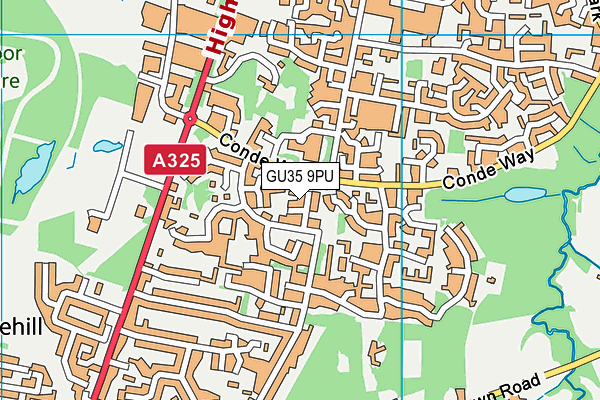 GU35 9PU map - OS VectorMap District (Ordnance Survey)