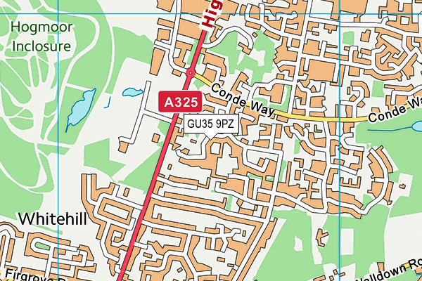 GU35 9PZ map - OS VectorMap District (Ordnance Survey)