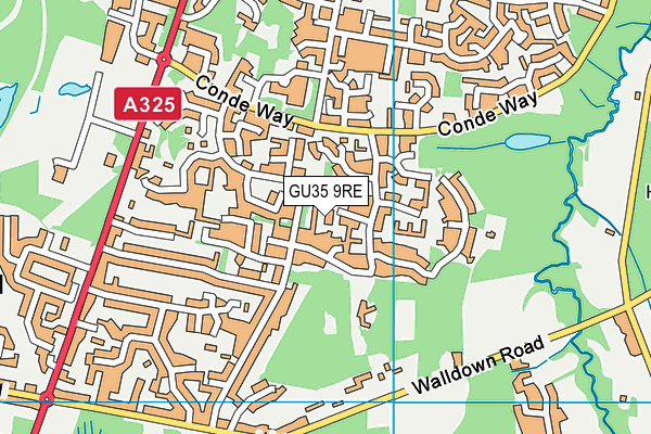 GU35 9RE map - OS VectorMap District (Ordnance Survey)