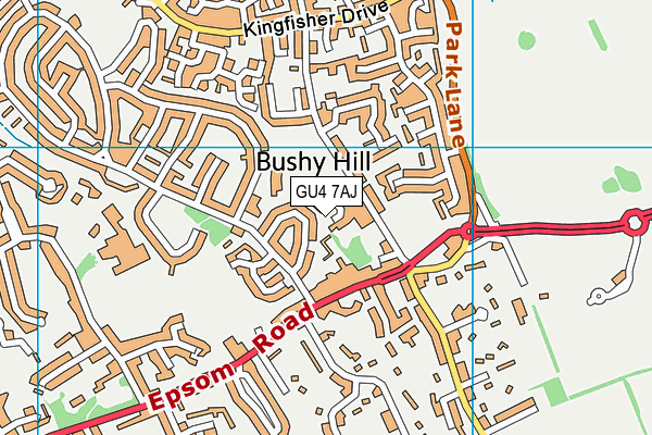 GU4 7AJ map - OS VectorMap District (Ordnance Survey)