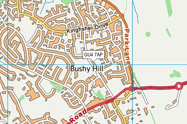 GU4 7AP map - OS VectorMap District (Ordnance Survey)