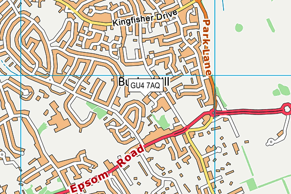 GU4 7AQ map - OS VectorMap District (Ordnance Survey)