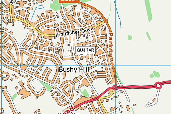 GU4 7AR map - OS VectorMap District (Ordnance Survey)