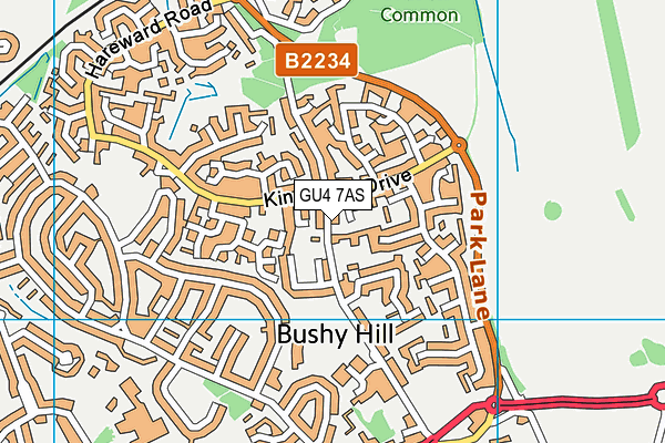 GU4 7AS map - OS VectorMap District (Ordnance Survey)