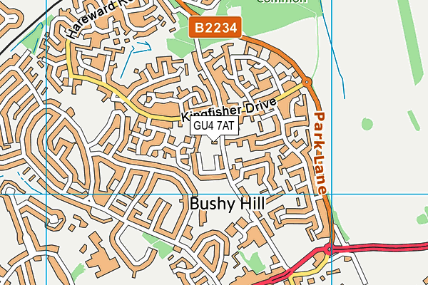 GU4 7AT map - OS VectorMap District (Ordnance Survey)