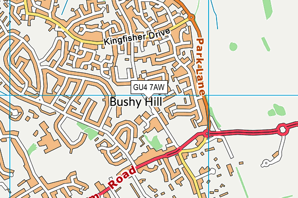 GU4 7AW map - OS VectorMap District (Ordnance Survey)