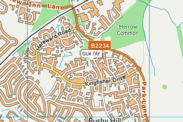 GU4 7AY map - OS VectorMap District (Ordnance Survey)