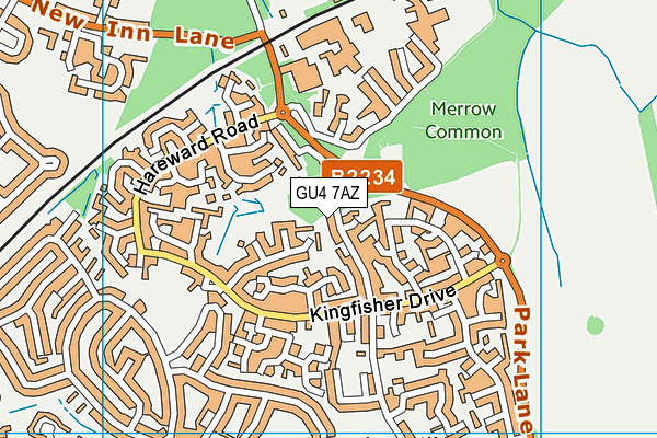 GU4 7AZ map - OS VectorMap District (Ordnance Survey)