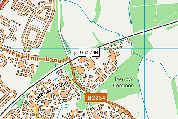 GU4 7BN map - OS VectorMap District (Ordnance Survey)