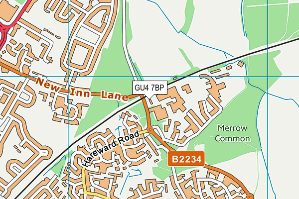 GU4 7BP map - OS VectorMap District (Ordnance Survey)