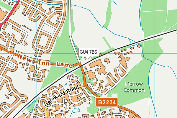 GU4 7BS map - OS VectorMap District (Ordnance Survey)