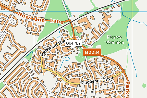 GU4 7BY map - OS VectorMap District (Ordnance Survey)