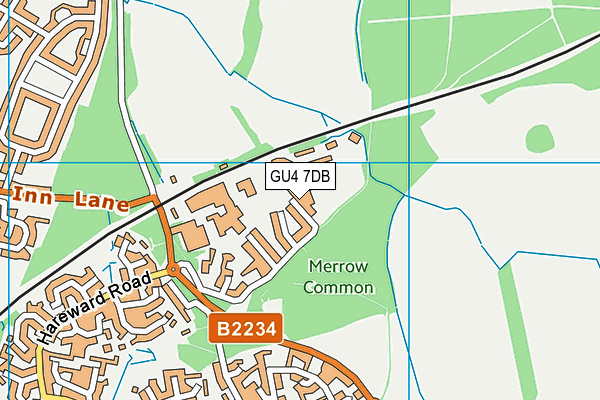 GU4 7DB map - OS VectorMap District (Ordnance Survey)