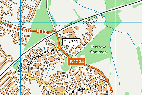 GU4 7DD map - OS VectorMap District (Ordnance Survey)