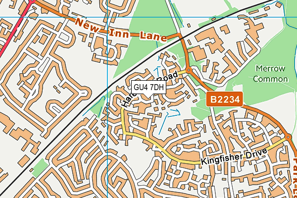 GU4 7DH map - OS VectorMap District (Ordnance Survey)