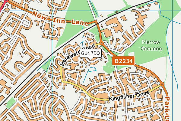 GU4 7DQ map - OS VectorMap District (Ordnance Survey)