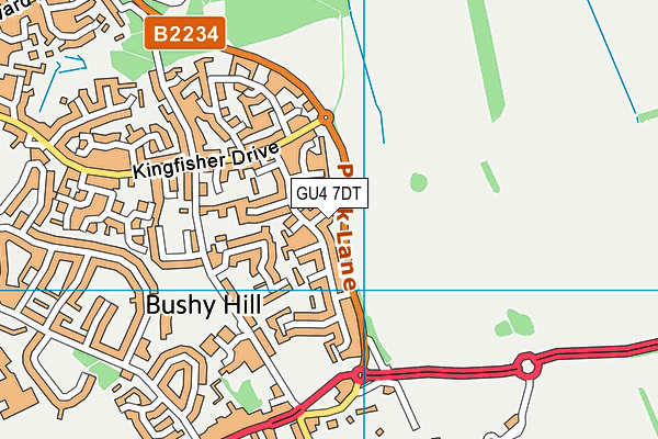 GU4 7DT map - OS VectorMap District (Ordnance Survey)