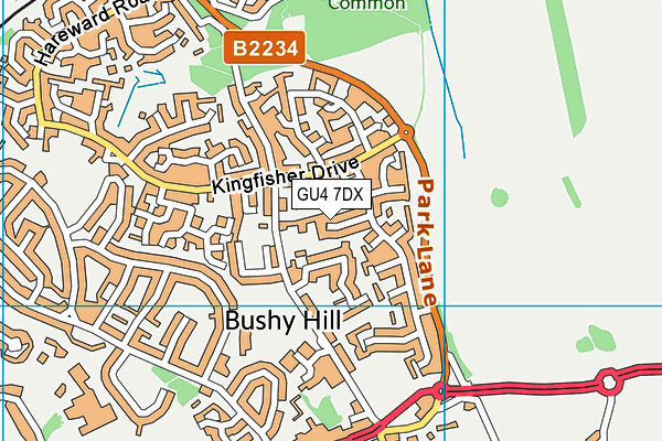 GU4 7DX map - OS VectorMap District (Ordnance Survey)