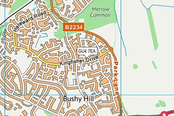 GU4 7EA map - OS VectorMap District (Ordnance Survey)