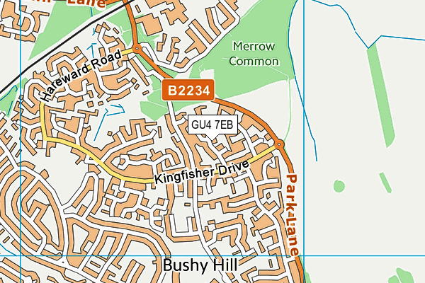 GU4 7EB map - OS VectorMap District (Ordnance Survey)