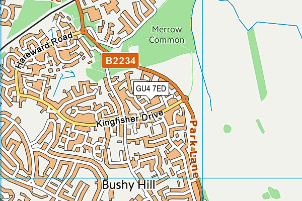 GU4 7ED map - OS VectorMap District (Ordnance Survey)