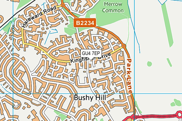 GU4 7EP map - OS VectorMap District (Ordnance Survey)