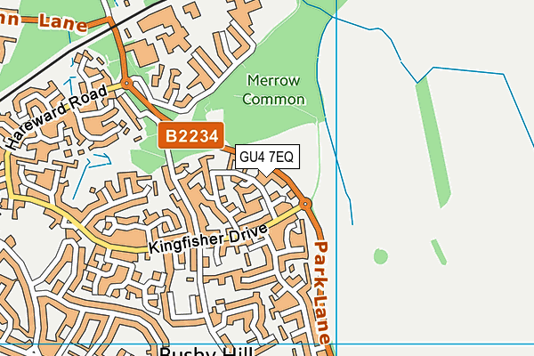 GU4 7EQ map - OS VectorMap District (Ordnance Survey)