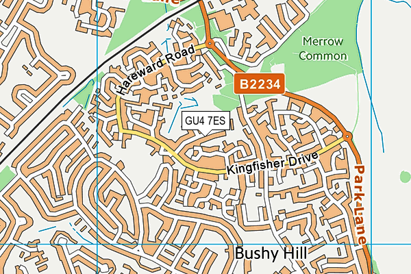 GU4 7ES map - OS VectorMap District (Ordnance Survey)