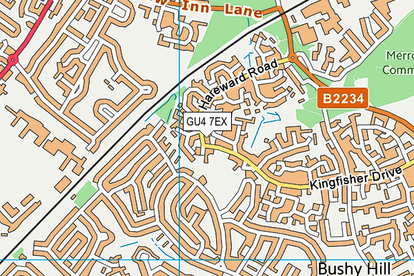 GU4 7EX map - OS VectorMap District (Ordnance Survey)