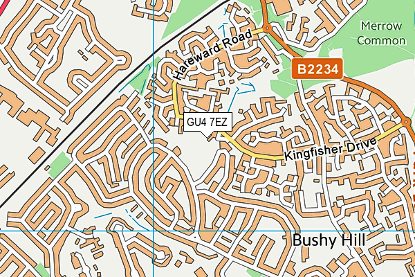 GU4 7EZ map - OS VectorMap District (Ordnance Survey)