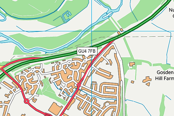 GU4 7FB map - OS VectorMap District (Ordnance Survey)